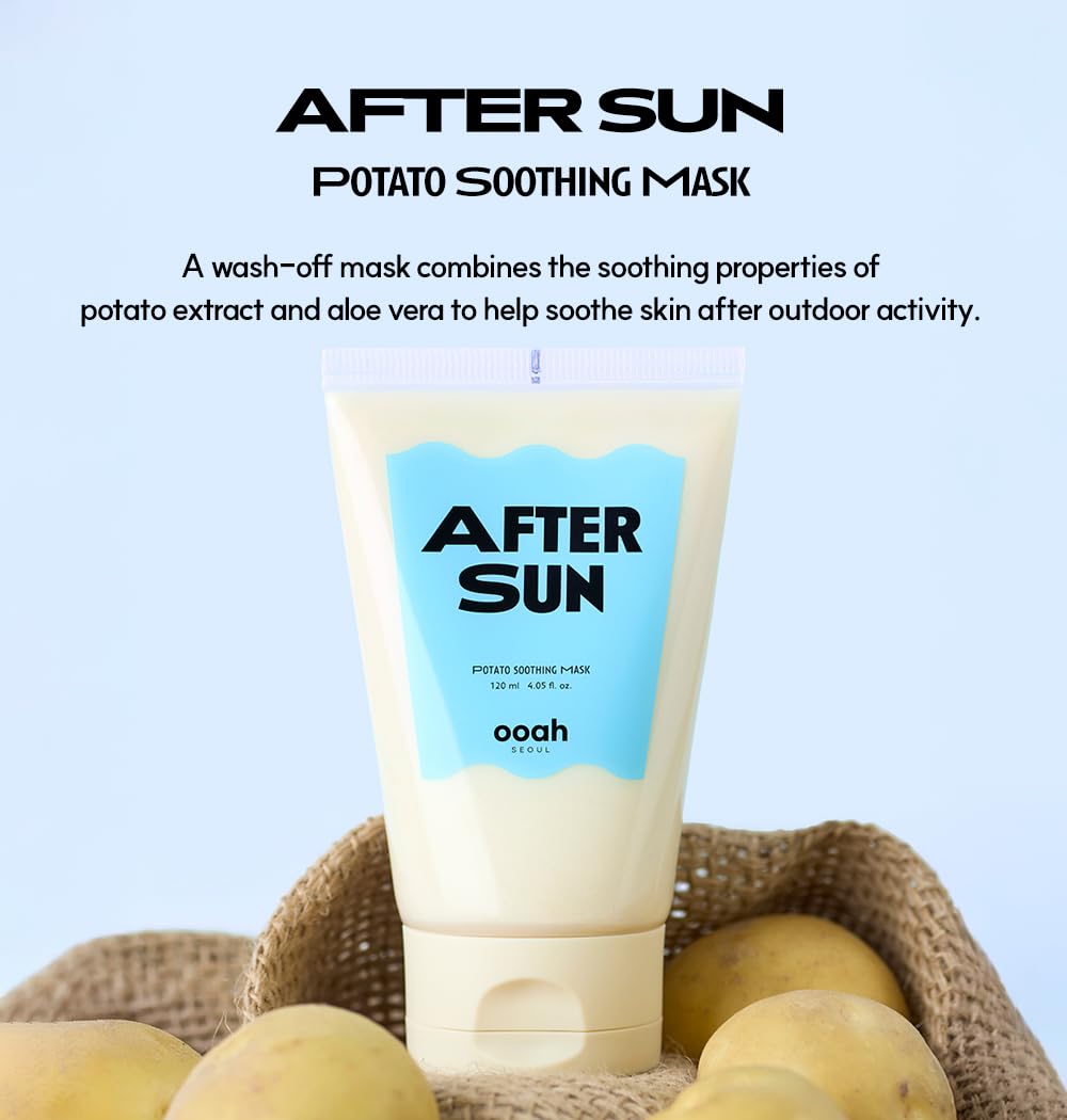 AFTER SUN Soothing Face Mask with Potato, Pink Aloe & Centella | Korean Skincare for Sun-Exposure Relief & Cooling | Deep Hydration & Calming | 120ml 4.05fl.oz image 2 of 8 B0DWFNL89G
