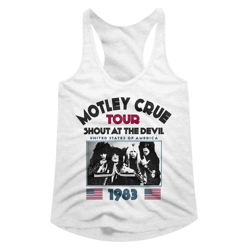 Motley Crue Heavy Metal Band 1983 Shout at The Devil Tour Ladies Racerback Tank Top