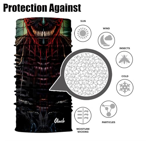 Image of Obacle Skull Face Mask Half for Dust Wind UV Sun Protection Seamless 3D Tube Mask Bandana for Men Women Durable Thin Breathable Skeleton Mask Motorcycle Riding Biker Fishing Cycling Sports Festival