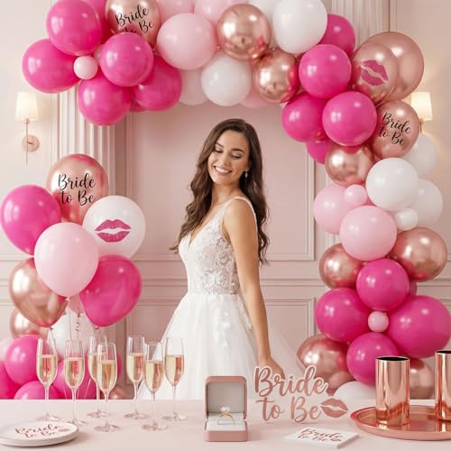 LOVESTOWN 110 PCS Hot Pink Balloons, 12 Inch Bright Hot Pink Latex - image 3
