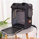 🐶FESTE STRUKTUR- 2 Faserstäbe unterstützen die Vorderseite des Rucksacks, damit die Form beim Aufnehmen oder Ablegen erhalten bleibt. Faltbar für einfache lagerung.Nehmen Sie die Trägerplatte vor dem Reinigen heraus. Die Trägerplatte befindet sich auf der Rückseite des Rucksacks