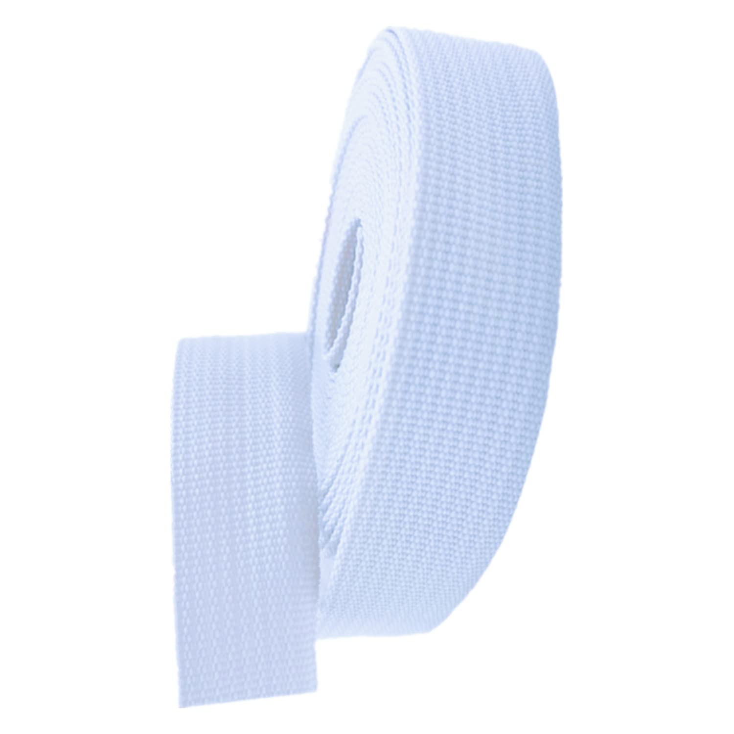 dfEDRd Webbing, Herringbone Polypropylene 25mm Multicolor 5-50 Yard(White,5 yard)