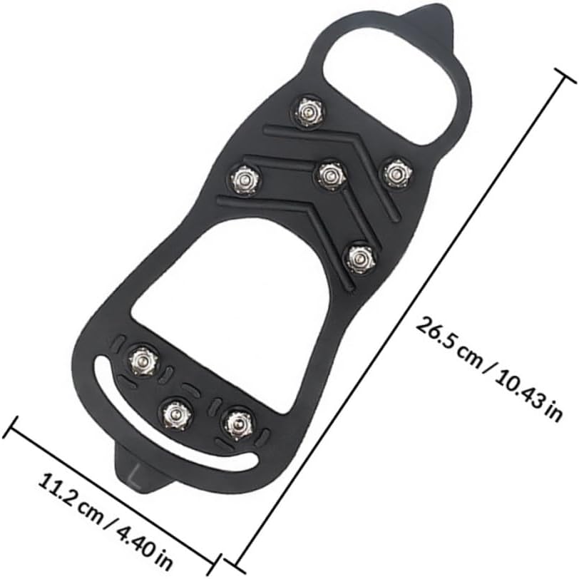 Artibetter Non-Slip Winter Snow Shoe Covers with Ice Claws, Black Large Crampon Shoe Covers for Men and Women, Outdoor Snow Grippers for Ice Surface Traction and Anti-Drop Safety