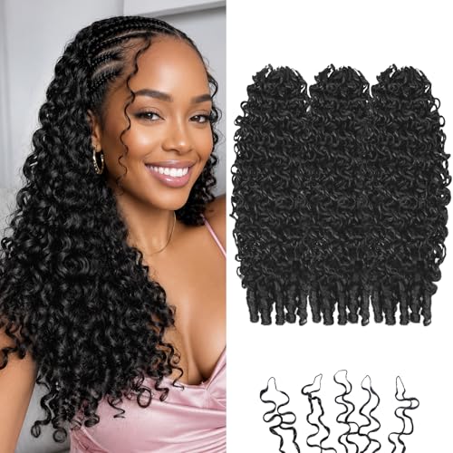 Burmese Curly Miracle Knots Feather Crochet Hair - 12" Synthetic
