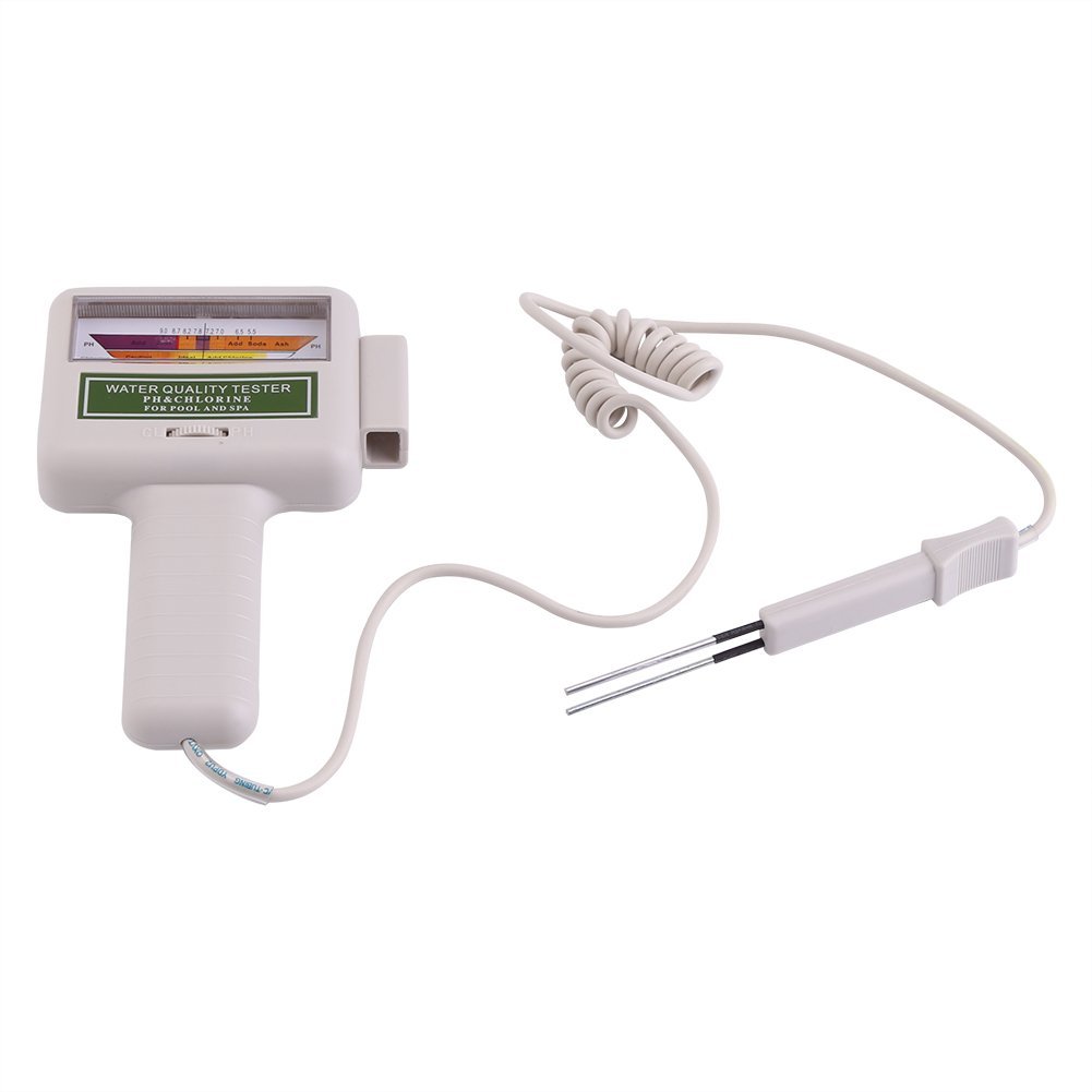Probador de pH, medidor de nivel de cloro, portátil 2 en 1 medidor de nivel de cloro PH y Cl2 Comprobador de monitor de medición de calidad de agua para piscina, agua de spa, manantial de agua