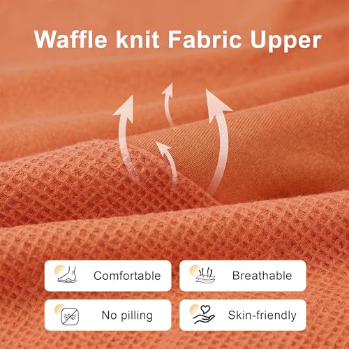Image of Women's Open Toe House Slippers - Breathable Waffle Fabric, Memory Foam Cushioning, Slip-On Summer Indoor Slippers, Non-Slip TPR Sole, Easy Care