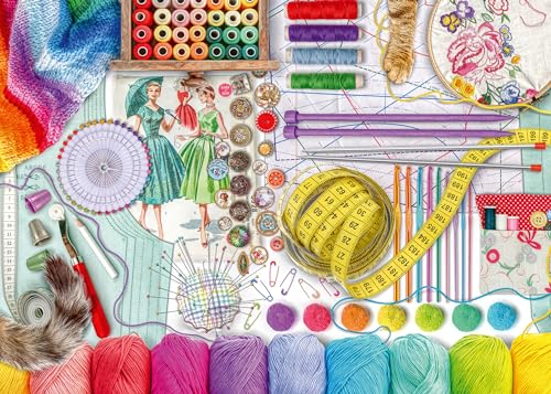 Ravensburger 16440 Needlework Station - 500-Piece Jigsaw Puzzle | Large, Easy-to-Handle Pieces | Unique Softclick Technology | Ideal for Adults - Image 2