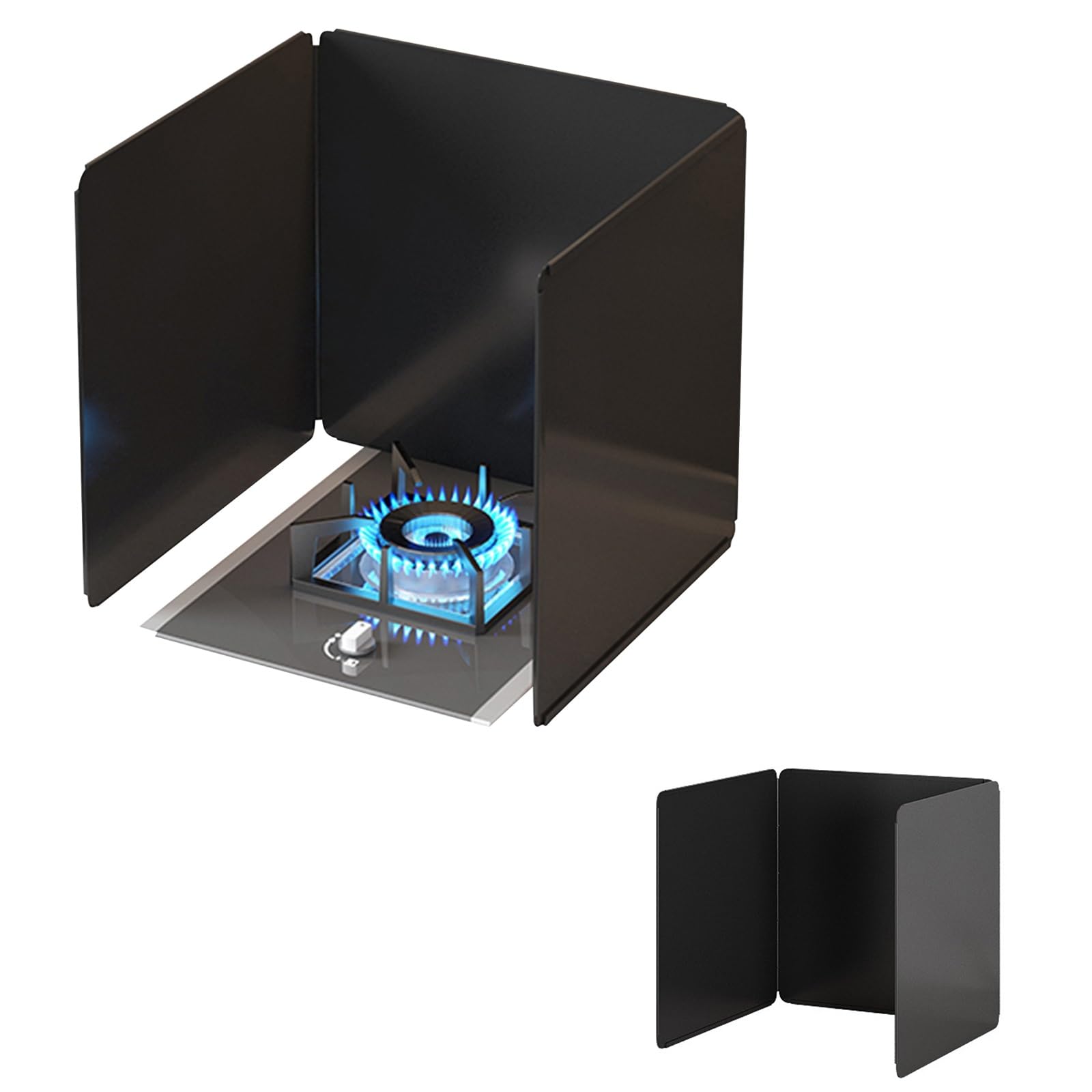 EAmrfvqt Stainless Steel Foldable Splash, Black Stainless Steel Foldable Grease Splatter Screen, Multiple Sizes(45x45x45cm)