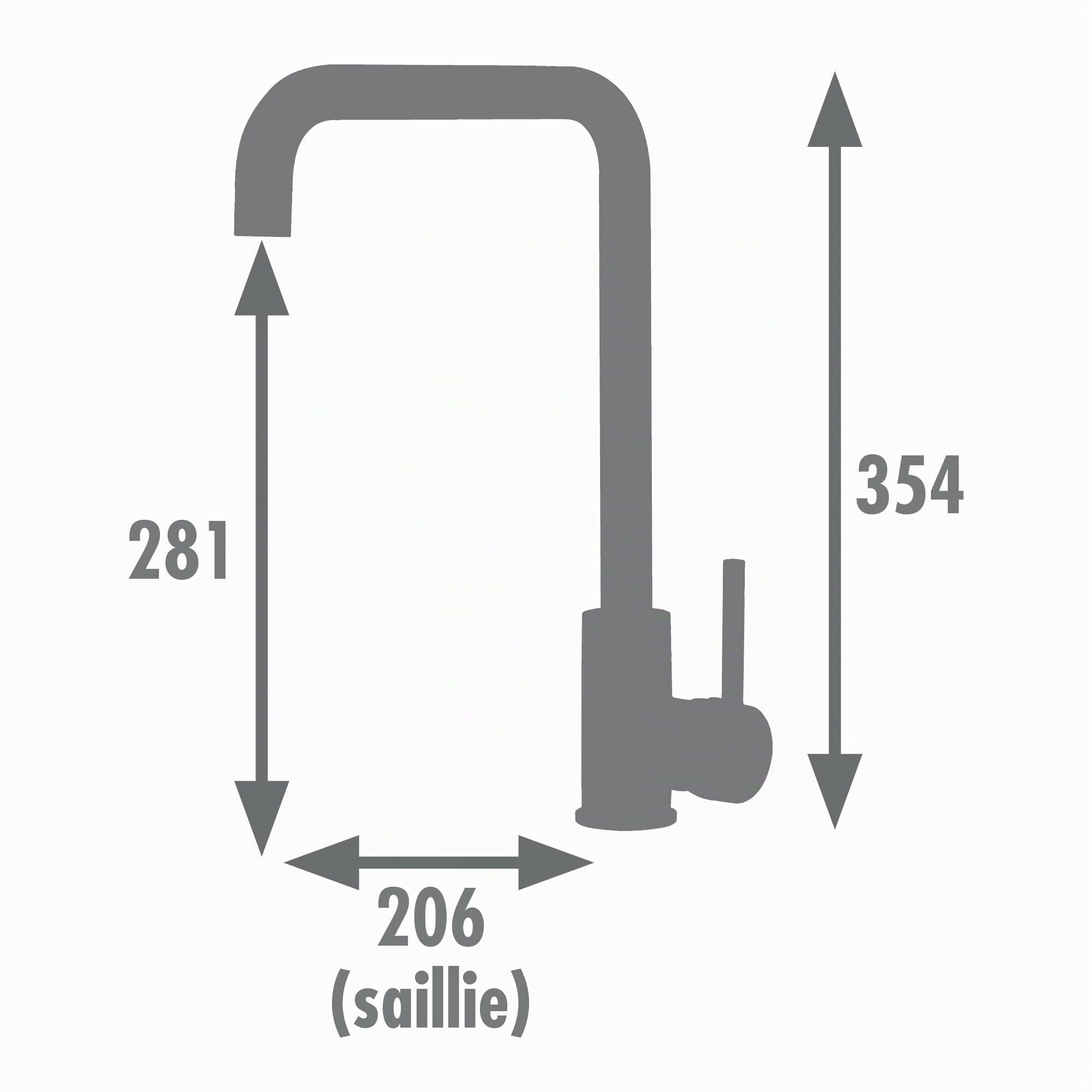 Edouard Rousseau - Mitigeur Évier KILOO Laiton Brossé - Bec orientable - Débit 8,3 L/min