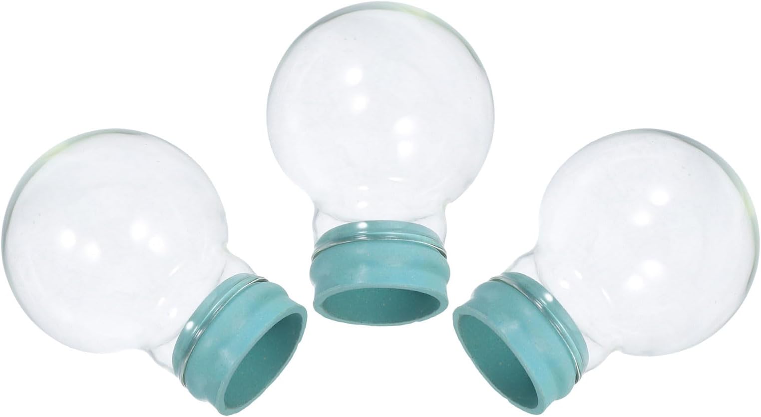3pcs 45mm Glass Snow Globe Jars with Rubber Caps DIY Fillable Water Globes for Christmas Crafts Wedding Ornaments Terrariums and Snow Making Kit
