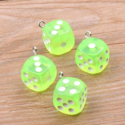 ZHANGOO 40 Uds 14X17mm 12 Colores Dibujos Animados 3D Resina Dados Gota Encanto para Mujeres niñas Lindos niños Regalos Caramelo cuelga Accesorios DIY Cover