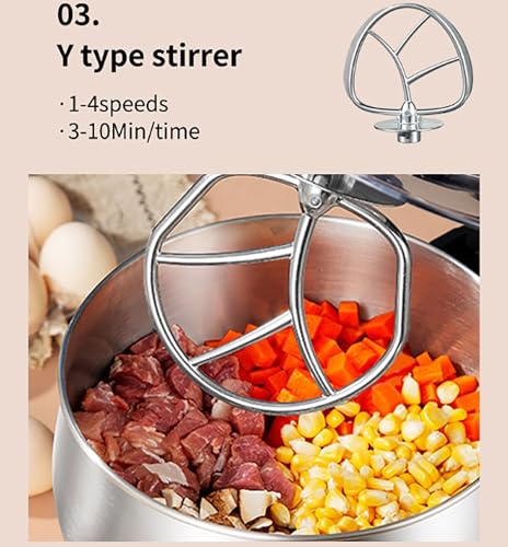 Electric Stand Mixer for Baking, 1700W Powerful Copper Motor, 6-Speed Adjustable with Dough Hook, Ideal for Home Kitchen and Commercial Use - Image 4