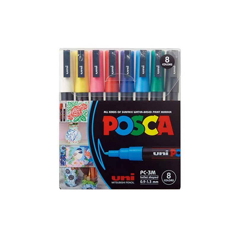 Marcador, Uni-Ball, Uni Posca, PC-1M, 8 Cores 4 51evAEtAX L. SS800