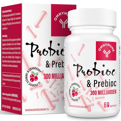Probiotika für Frauen, Kulturen Komplex für Frauen Intimflora - mit 300 Mrd. KbE - 12 Bakterienstämme - mit Lactobacillus & Bifidobacterium - 60 Kapseln