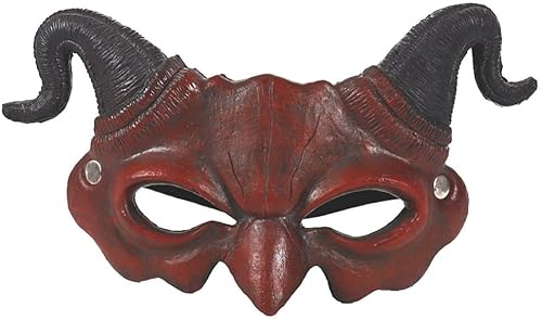 Ochine Máscara de demonio para Halloween máscara de espuma de máscara máscara de espuma de miedo mitad cara cuerno de ram máscara de diablo máscara