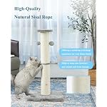 34Inch Tall Cat Scratching Post,4.3Inch Diameter Large Sisal Cat Scratch Post with Ball, Sturdy and Durable Cat Scratcher for Indoor Cats Adults Grey - Image 5
