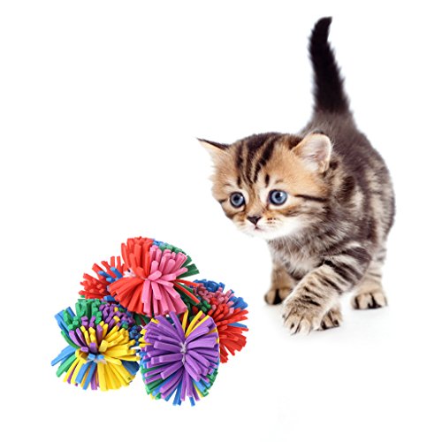 hainan 5 bolas de espuma para gatos, bola de goma EVA suave para perros, cachorros, gatitos, mordeduras interactivas, divertidas, suministros para mascotas