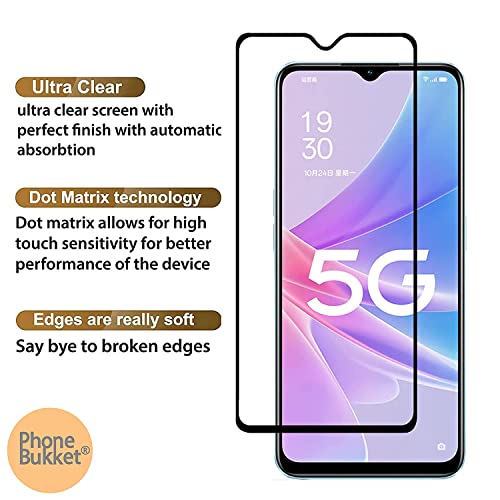 Image of ZARALA Tempered Glass Screen Protector Compatible for Oppo A78 5G (Black) with Edge to Edge Coverage and Easy Installation kit (Oppo A78 5G)