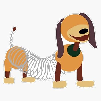 Very Bendy Dog Slinky Spring Dachshund Cartoon Character Cute Orange Brown Puppy Pet Animal Lover Gift 5" Vinyl Decal Bumper Sticker