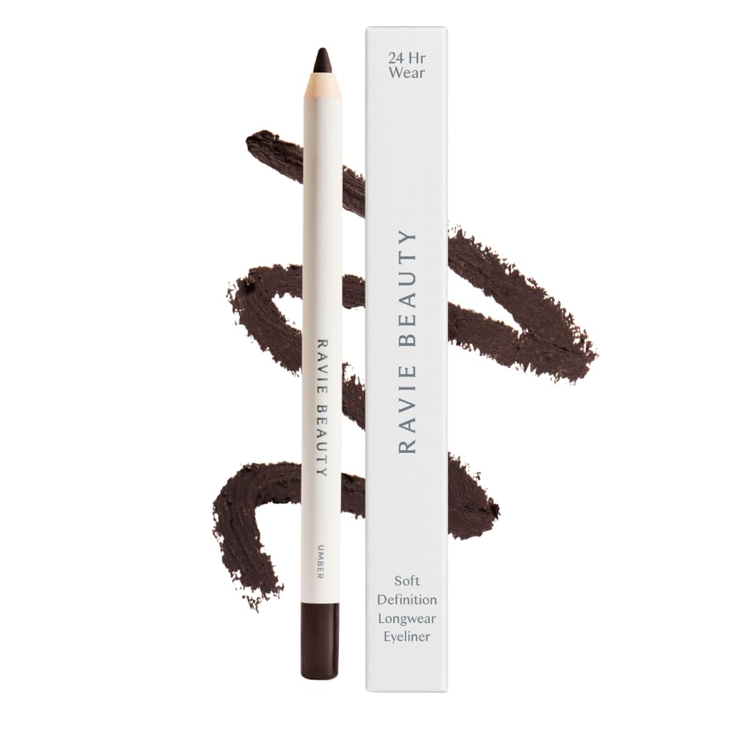 Ravie Beauty Soft Definition Longwear Eyeliner Pencil UMBER Soft Blendable Waterproof Smudge Resistant Natural Everyday Eye Liner Vegan Cruelty Free Clean Formula