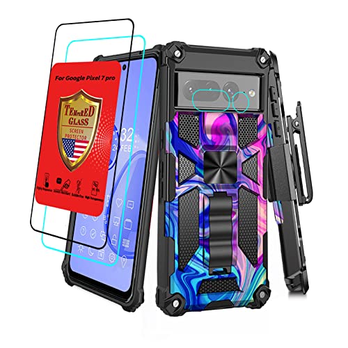 for Google PIXE 7 PRO Case with Screen Protector, Belt Clip, Military Grade Heavy Duty, Compatible with Google PIXEL7 PRO Military Grade Heavy Duty Pink camo