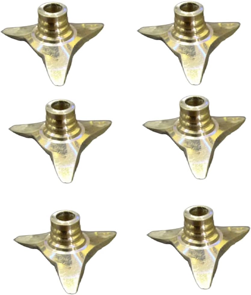 Brass Wick Holder for Oil Lamp/Cotton Pooja - Fits All Type Diyas/Deepak/Cup/Plate/Pramida/Stand for Batti/Multipurpose (Pack of 6)