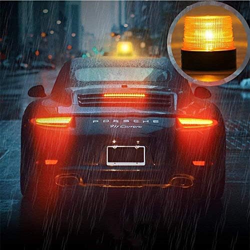 LED Strobe Flash Light Amber 12V Warning Lights Bright Emergency Flashing Beacon Light with Magnetic for Truck Vehicle School Bus