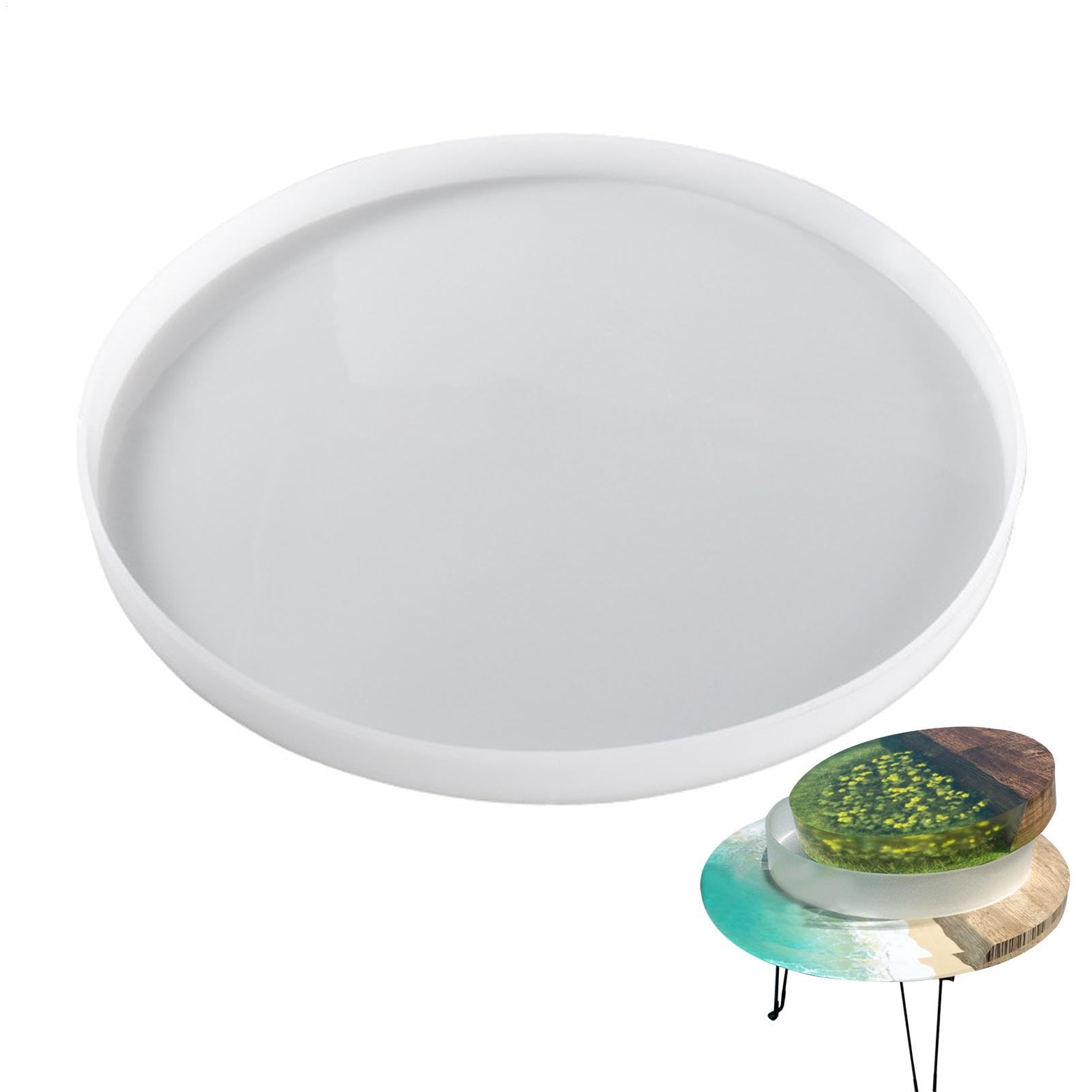 Silikonform Rund Tablettform Gießform Epoxidharz Formen Charcuterie Board Harzform Large Resin Tray Molds Epoxy Tischform Für Flusstisch Charcuterie Board Schneidebrett