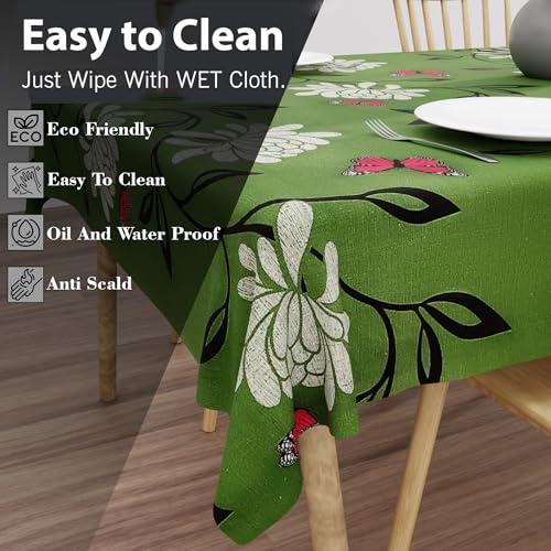 Image of Wings Star Premium Dining Table Cover for 6 to 8 Seater, 60 x 90 inch Size, Waterproof and Dustproof (60x90 inch- 6-8 Seater) Green