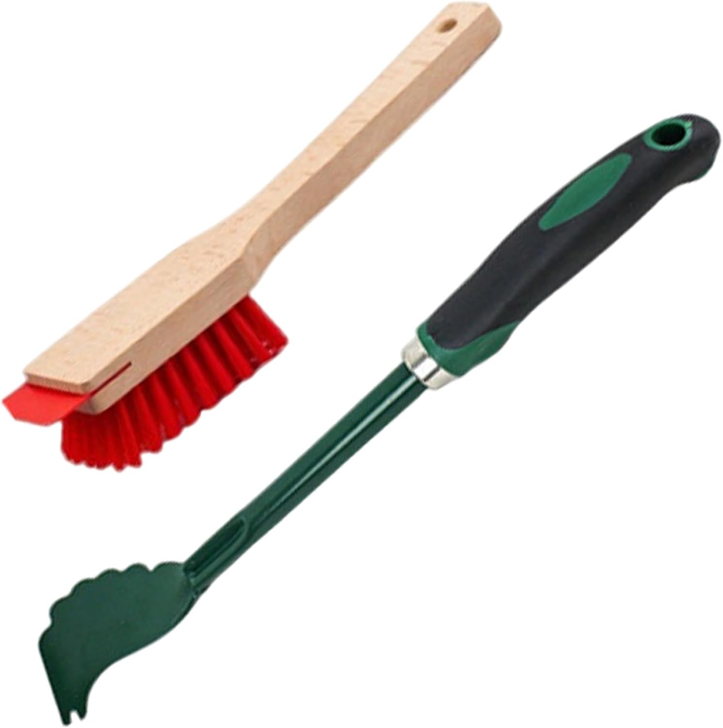 Mower Deck Scraper and Scrub Brush, Portable & Practical Lawn Mower Stiff Bristle Brush with Scraper, Easy to Clean Lawnmower Cleaning Tools with Handle for Outdoor Garden