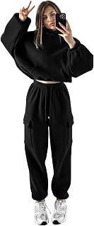 KOTTY Women's Co-Ords Solid Sweatshirt With Sweatpant (Black,M)_KTTWINTERSET125M Price In India