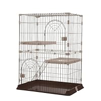 Amazon | 猫 ケージ 2段 キャットケージ Mサイズ グリーン 猫ゲージ