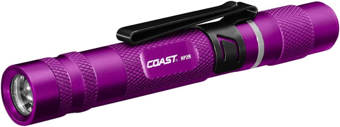 Coast COS31356 HP2R 280 Lumen Rechargeable Penlight with Twist Focus - Purple