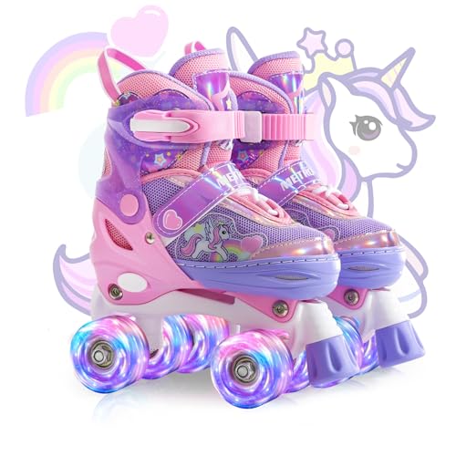 METROLLER Kids Roller Skates Girls Ages 4-6 5-8 8-12 Adjustable Toddler Roller...