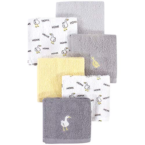 Image of Luvable Friends Unisex Baby Super Soft Cotton Washcloths, Goose, One Size