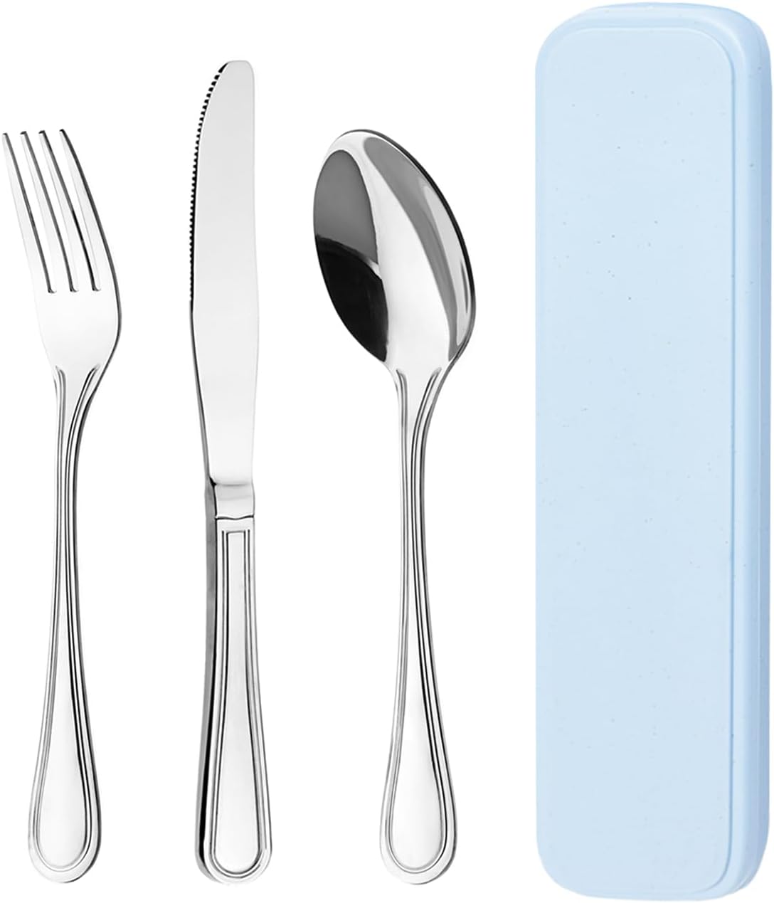 Otto Koning, Cutlery Set Travel Portable Knife Fork Spoon Set with Case - Stainless Steel Camping Picnic Lunchbox Cutlery Sets for 1 - Reusable Dishwasher Safe
