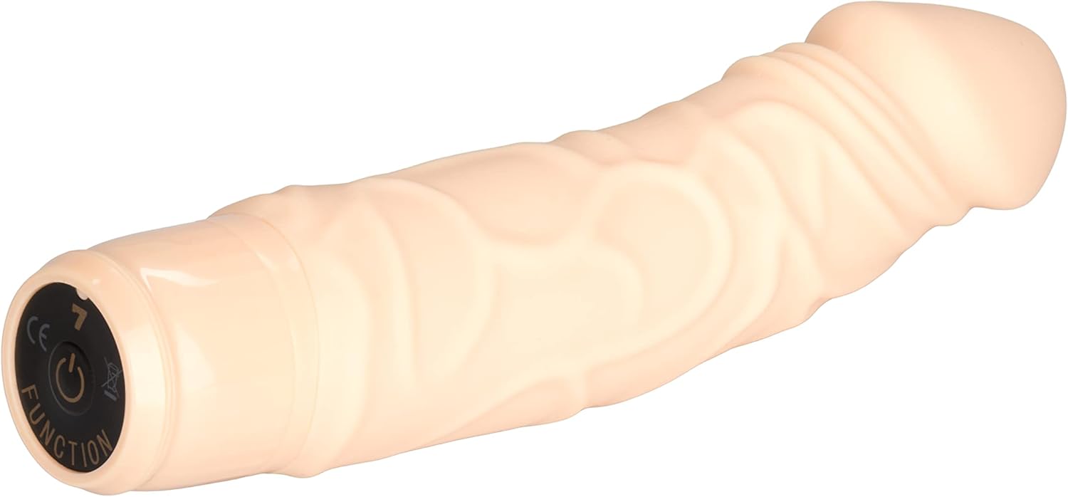CalExotics 7 Function Waterproof Silicone Stud Woody Vibrating Dildo for Women, Ivory