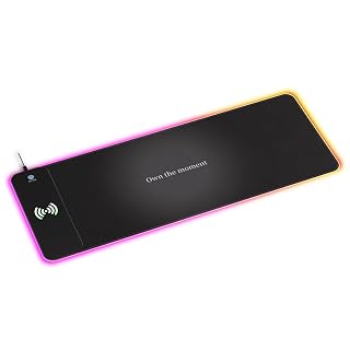 Mouse Pad Gamer RGB Grande com Carregamento sem Fio 15W, Extra Grande 80x30cm
