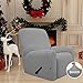 Easy-Going Recliner Stretch Sofa Slipcover Sofa Cover 4-Pieces Furniture Protector Couch Soft with Elastic Bottom Spandex Jacquard Fabric Small Checks(Recliner,Light Gray) Large