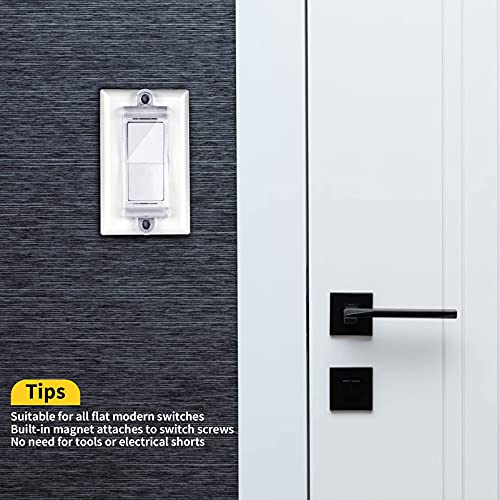 Image of Magnetic Light Switch Guard Cover, Light Switch Guard, Light Switch Blocker, Light Switch Lock, Switch Cover Guard, Child Proof Light Switch Cover Guard (White,2 Piece)