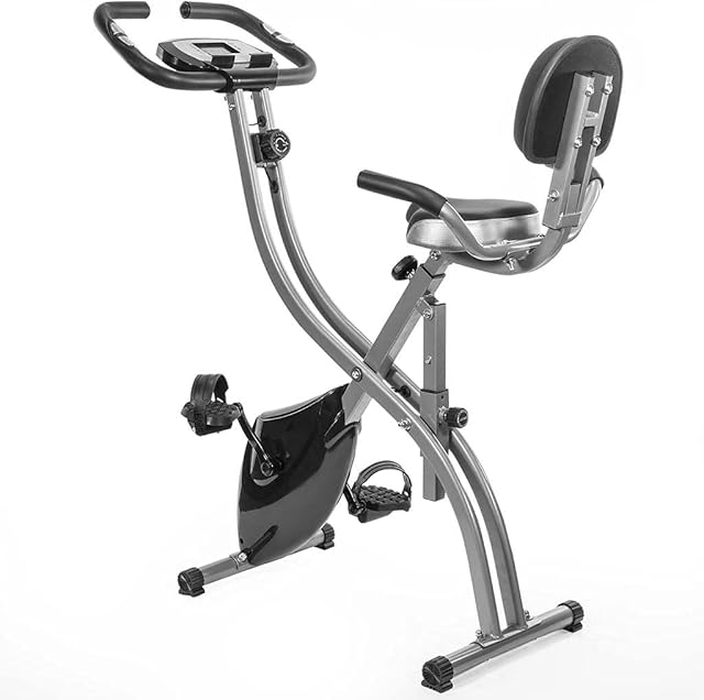EVOLVE-Exercise Bike, Stationary Fitness Bike, Folding Cycling, Indoor Training X Bike, Home Cardio Workout Machine, Home Gym Equipment, Heavy-Duty Steel Frame, 8 x Resistance, 120 Kg user weight