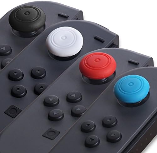 Ambertown Analog Controller Gamepad Thumb Stick Grips Thumbsticks Joystick Cap Cover for Nintendo Switch NS Controller Joy-Con (Black)