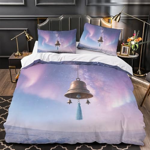 Housse de couette Cloche 135x200 microfibre imprimé 3D avec taie
