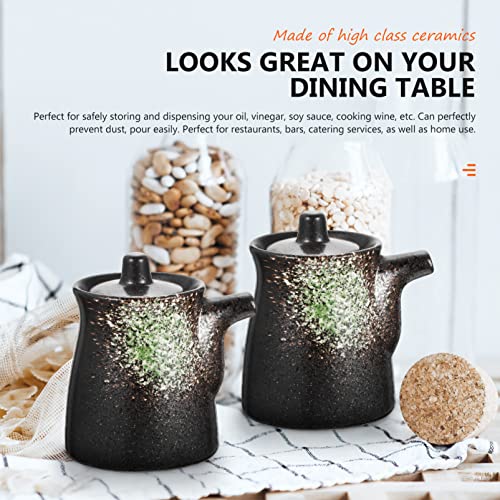 Housoutil Pote De Molho De Soja Pote De Vinagre Dispensador Pote De Armazenamento De Sal Pote De Gar