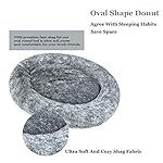 Coohom-Oval-Calming-Donut-Cuddler-Dog-BedShag-Faux-Fur-Cat-Bed-Washable-Round-Pillow-Pet-Bed303643-for-Small-Medium-Dogs-XL36x27x7-Grey
