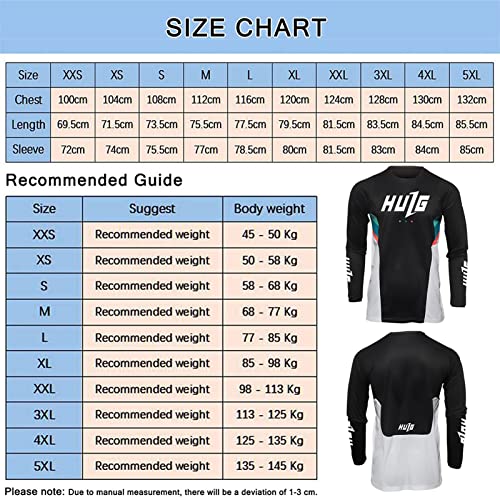 HULG Men's Mountain Bike Motocross Jersey, Long Sleeve, Polyester, Quick-Drying, Moisture-Wicking, Breathable, Cycling Clothes for Sports, S M L XL XXL 3XL 4XL 5XL - Image 4