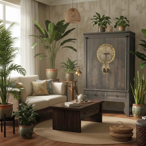 Opium-Outlet Meuble Chambre Salon Commode Sideboard Console Buffet chiffonnier Cabinet Armoire de Marriage garderobe Chinois Asiatique Oriental Antique Vintage...