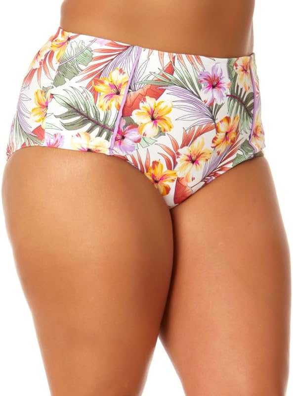 Women's Juniors' Plus Size Swim Bottoms (White Multi, 2X)