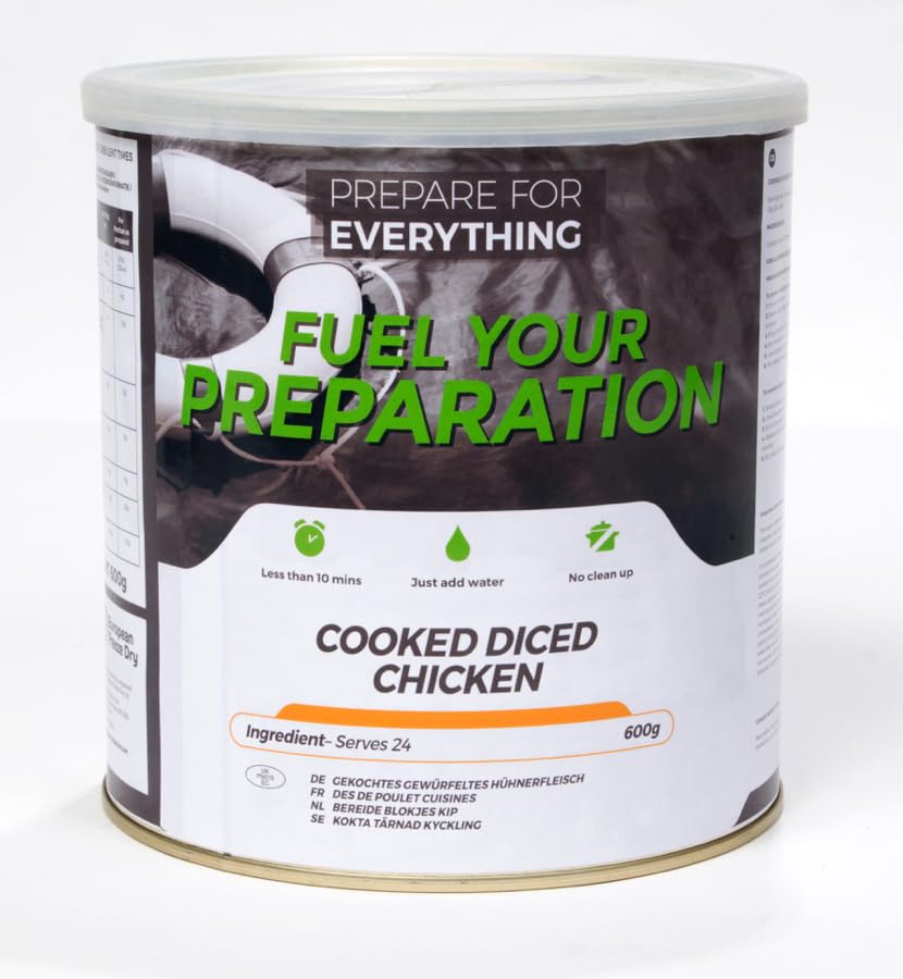 Fuel Your Preparation – Gekochtes Huhn, gefriergetrocknet – 600 g (24 Portionen) – 25 Jahre Haltbarkeit