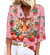 BIVENANT Women's Patriotic 3/4 Sleeve American Flag Shirt V-Neck for 4th of July Party
BIVENANT Women's Patriotic 3/4 Sl